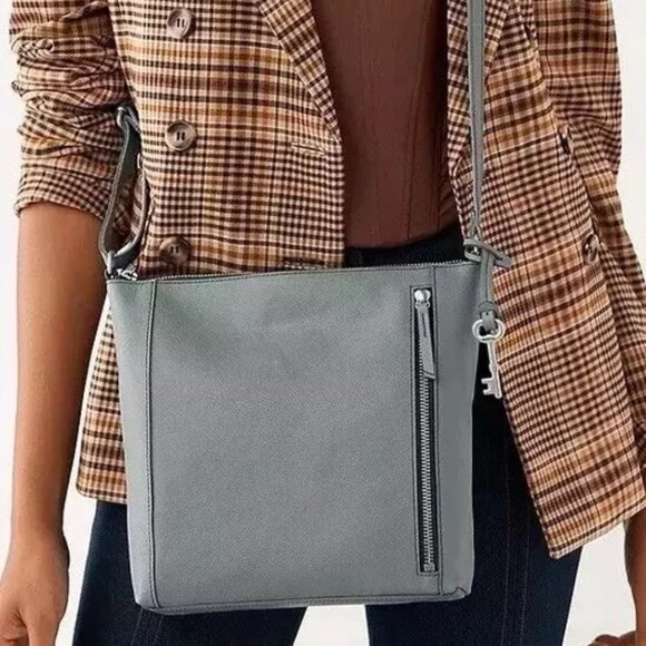 Fossil Tara Leather Crossbody Purse Handbag - Green Moss - Picture 4 of 12